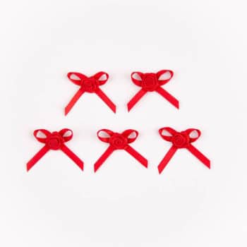 Schleife kirschrot mit Rose