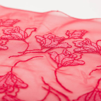elastische Stickerei flamingo