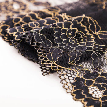 elastische Spitze schwarz gold
