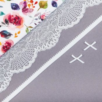 Materialpaket Panty Cleo, Jersey, elastische Spitze, Schleife