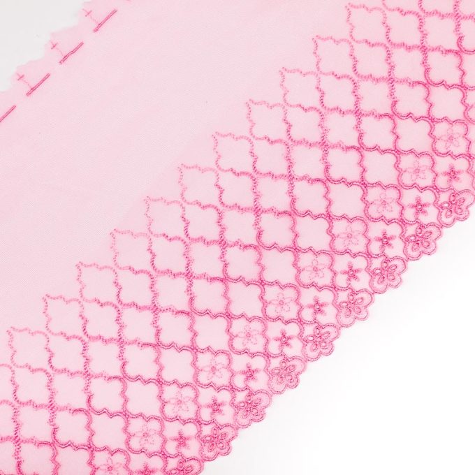 elastische Stickerei rosa