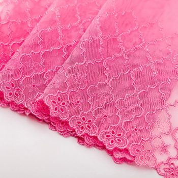elastische Stickerei rosa