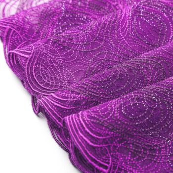 elastische Stickerei violett mit Lurex