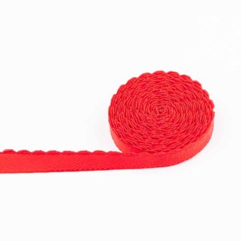 Unterbrustgummi, velourgummi, rot