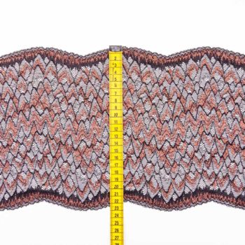 elastische Spitze in schwarz mit kupfer glitter