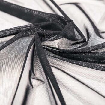 dünner Wäschetüll elastisch schwarz zum Dessous nähen