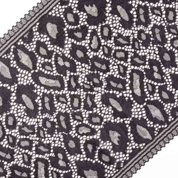 weiche elastische Spitze in schwarz mit leoparden Motiv zum nähen von BHs, Slips, Panties, Strings etc.