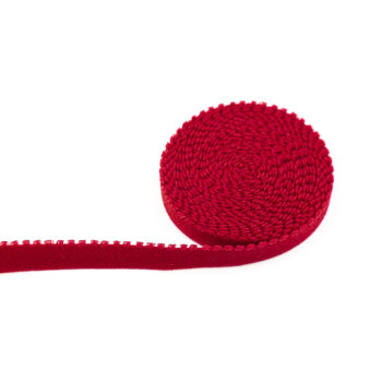 Gummispitze in der Farbe dunkelrot zum nähen von Abschlusskanten zum Beispiel von Slips