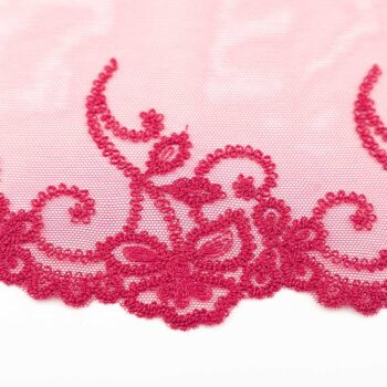 unelastische Stickerei in kaminrot. Geeignet zum BH und Dessous nähen.