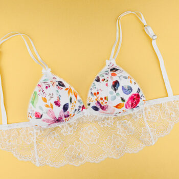 BH Schnittmuster für ein Bralette mit Push up aus elastischer Spitze mit Jersey