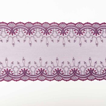 unelastische Stickerei in violett und beere. Geeignet zum BH und Dessous nähen.