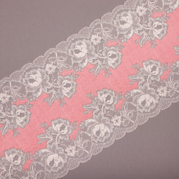 elastische spitze rosa, lachs, silber glitzer