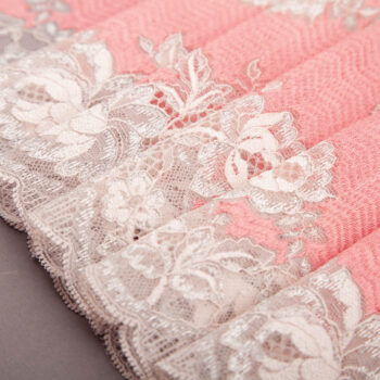 elastische spitze rosa, lachs, silber glitzer